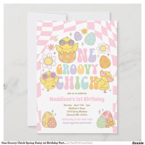 Groovy Chick Celebration!

Adorable spring chicks and daisy for a perfect spring themed birthday! 
Browse our carefully curated matching items designed to complement each other seamlessly. 
Create a cohesive look with coordinating decor, tableware, and accessories.

All designs are © PIXEL PERFECTION PARTY LTD Easter Eggs, Daisy 1st Birthday Party, Daisy 1st Birthday, Groovy Chick, Spring Daisy, 1st Birthday Party, Easter Egg Hunt, Egg Hunt, 1st Birthday