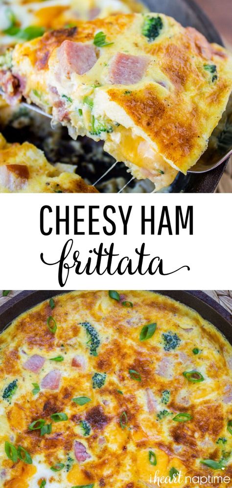 Quiche, Frittata Recipes Breakfast, Crowd Breakfast, Fritata Recipe, Ham And Broccoli, Broccoli Frittata, Ham Broccoli, Fritatta Recipe, Breakfast Frittata