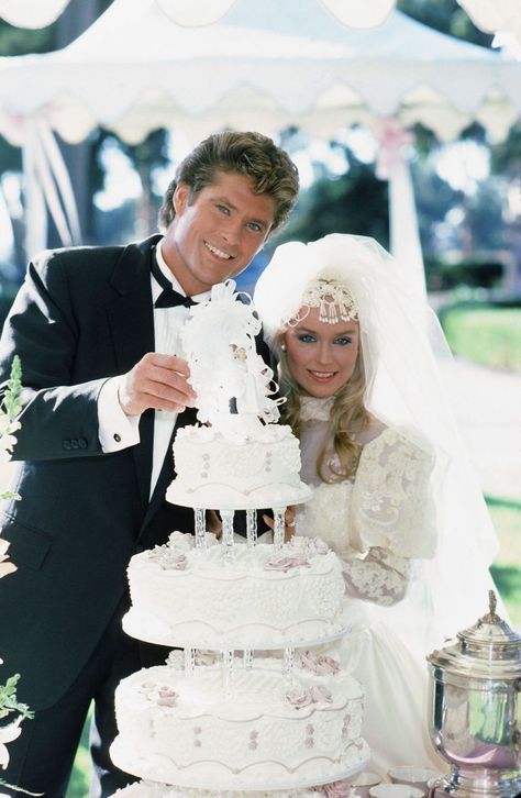 1980s Wedding Dress, Celebrity Wedding Gowns, 1980s Wedding, 80s Wedding, Celebrity Wedding Photos, Tv Weddings, Wedding Movies, The Wedding Singer, Knight Rider