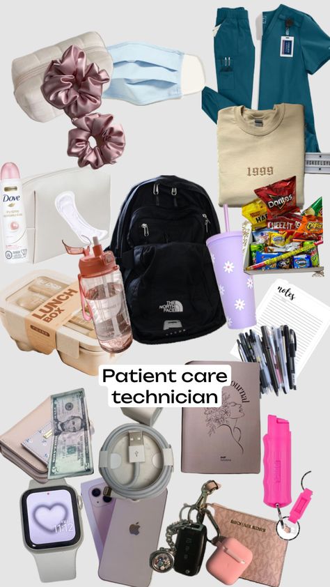 Pct In Hospital, Medical Assistant Necessities, Home Health Aide Aesthetic, Er Tech Aesthetic, Patient Care Technician Essentials, Cna Essentials For Work, Pct Aesthetic, Pct Nurse, Patient Care Technician Aesthetic