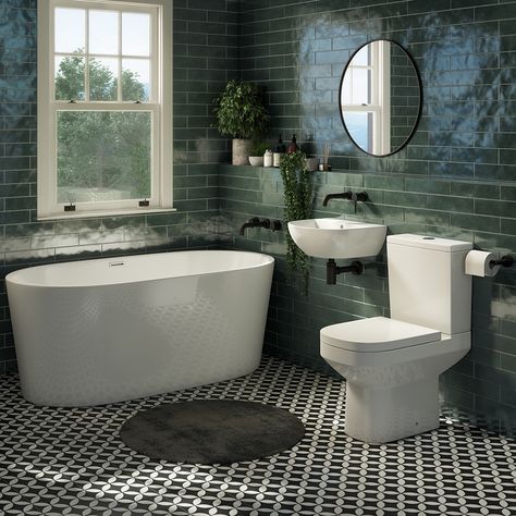 Small Bathrooms, Modern Victorian Bathroom, Modern Toilet, Victorian Bathroom, Standing Bath, Freestanding Bath, Curved Walls, Bathroom Suite, Black Shower