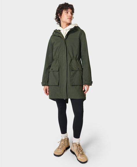 Stride Waterproof Parka- darkforestgreen | undefined | www.sweatybetty.com Waterproof Winter Coat, Rain Parka, Waterproof Parka, Dark Forest Green, Crew Clothing, Sweaty Betty, Parka Jacket, Dark Forest, Cozy Fashion