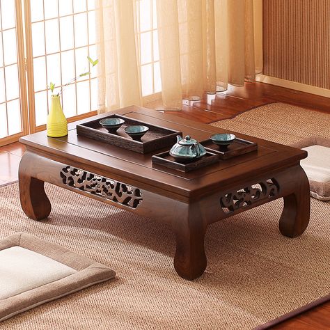 Tatami Table, Wood Tea Table, Centre Table Living Room, Sofa Table Design, Tea Table Design, Central Table, Center Table Living Room, Table Retro, Japanese Table