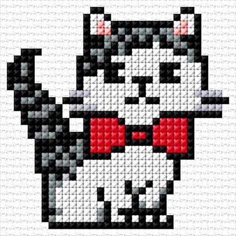 Cat Cute Cat Cross Stitch, Cross Stitch Calculator, Cat Cross Stitches, Diy Broderie, Tiny Cross Stitch, Cat Cross Stitch Pattern, Animal Cross Stitch Patterns, Baby Knitting Patterns Free, Pola Sulam