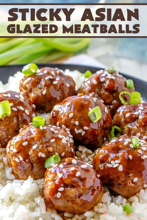 Sticky Asian Glazed Meatballs - Have mercy, y’all … this is one of those meals you really need to give it a try! Asian Glazed Meatballs, Meaty Appetizers, Glazed Meatballs, Meatball Recipes Easy, Simple Pantry, Easy Asian Recipes, Meatballs Recipe, Meatball Recipes, Asian Cooking