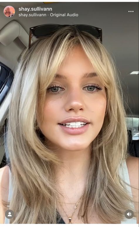 Long Fringe Middle Parting, Middle Parting Bangs, Middle Fringe Hairstyles, Middle Part Fringe Bangs, Long Parted Bangs, Bangs Middle Hair, Middle Part Long Bangs, Mid Length Hair With Bangs And Layers Straight, Sydney Sweeney Hair Bangs