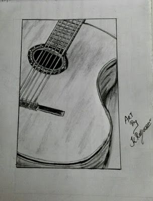 Best Pencil Drawings, Sketch Aesthetic Ideas, Quitar Drawings, Guitar Drawings Easy, Drawing Related To Music, Aesthetic Guitar Drawing, Guitar Artwork Drawings, Guitar Sketch Aesthetic, Guitar Drawing Sketches Pencil