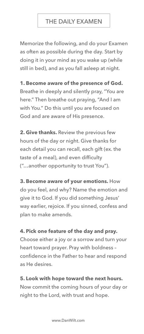 Examen Prayer, Daily Examen, Nightly Prayer, Godly Reminders, Contemplative Prayer, Lds Living, Worship Team, St Ignatius, Spiritual Formation