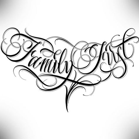 Family First Tattoo, Gonzalez Tattoo Name, Chest Tattoo Lettering, Lettrage Chicano, Noir Tattoo, Realistisches Tattoo, Letras Tattoo, Tattoo Lettering Design, Half Sleeve Tattoos Drawings