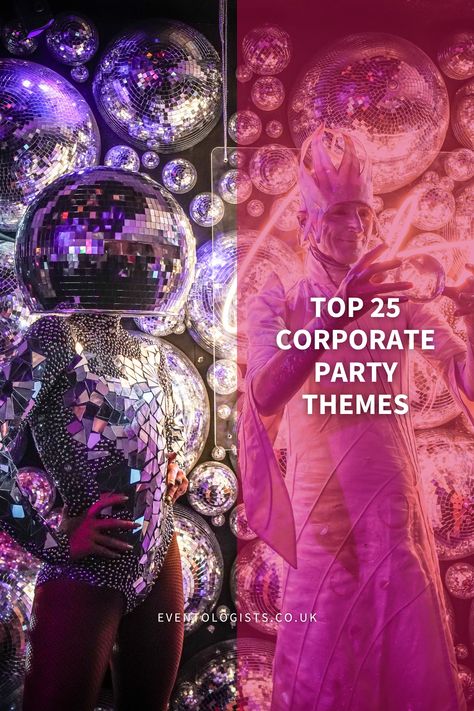 Make your next event stand out with our Top 30 Corporate Party Themes! From 007 James Bond to Underwater Theme and Alice in Wonderland! Check out our top themes! Unique Theme Party Ideas For Adults, Corporate Theme Party, Gala Themes Ideas Inspiration, Corporate Themed Events Ideas, Themed Events Ideas, 007 Theme Party Decoration, 2024 Party Themes, Cocktail Party Theme Ideas, Company Party Themes