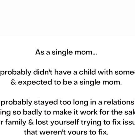 Andrea Sims on Instagram: "As a single mom you probably can shake your head yes to most of this. . 5 Day Single Mom Healing Workshop- Instant Access in bio." Quotes About Dating A Single Mom, Single Mom Break Up Quotes, Dating Single Mom Quotes Relationships, Single Parenting Quotes Tough, Single Mothers Day Quotes, Single Mom Encouragement Quotes, Becoming A Single Mom Quotes, Single Mom Bio Ideas, Quotes About Being A Single Mom