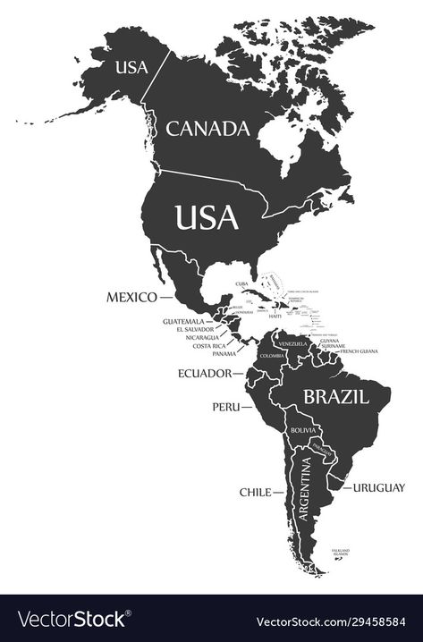 North America Map With Countries, America Continent Map, Central America Map, Continent Map, America Continent, Landscape Silhouette, Indigenous North Americans, North America Map, Usa Travel Destinations