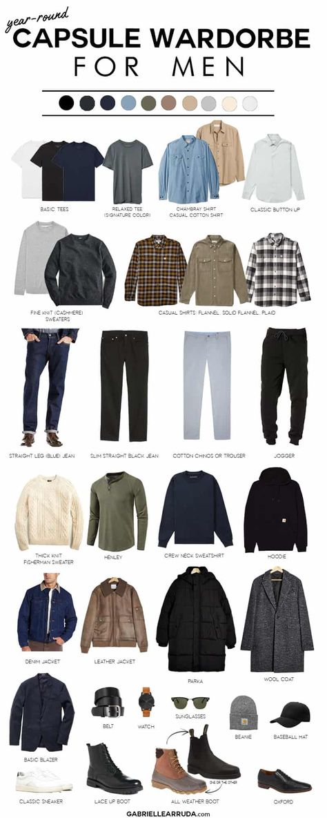 Mens Capsule Wardrobe Rugged, Capsule Wardrobe 2023 Spring Men, Men's Capsule Wardrobe Business Casual, Mens Fashion Capsule, Men Work Capsule Wardrobe, Mens Casual Capsule Wardrobe, Mens Classic Capsule Wardrobe, Men Styling Tips, Mens Clothing Styles Spring 2023