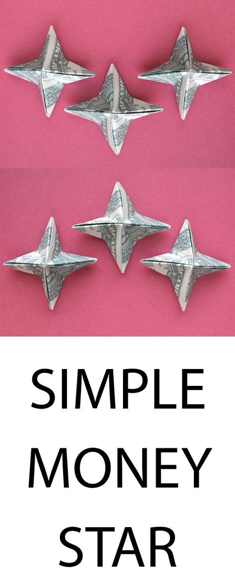 Simple Money Origami, Star Money Origami, Money Star Origami, Folding Dollars Into Shapes Easy, Christmas Money Origami Easy, Money Stars Dollar Bills, Origami Money Easy, Folded Dollar Bills Easy, Dollar Origami Easy Step By Step