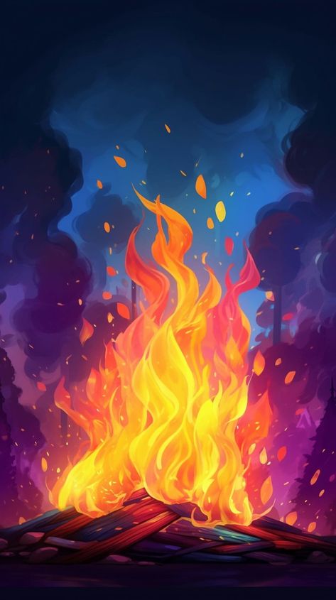 Colorful Fire Background - Get lost in the mesmerizing flames on your phone with this enchanting wallpaper! 🔥 Let the warm tones ignite your creativity and add a touch of mystery to your mobile experience. Anime Fire Wallpaper, Wallpaper Backgrounds Fire, Aesthetic Fire Drawing, Fire Wallpaper Aesthetic Iphone, Simple Art Background Ideas, Warm And Cool Color Painting, Flames Aesthetic Wallpaper, How To Paint Flames, Warm And Cool Colors Drawing