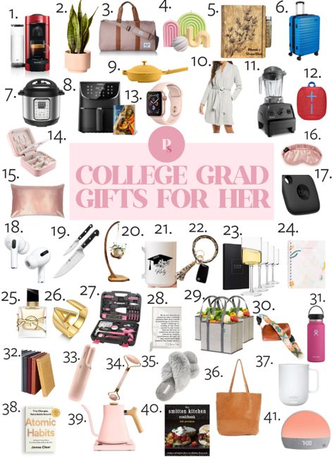 41 Best College Graduate Gifts for Her (2022) - Paisley & Sparrow Gifts For Graduation High Schools, Presents For Graduation, Farewell Ideas For Seniors Gifts, Diy Gifts For Graduation, College Graduation Gifts For Best Friend, Grad Gift Ideas For Best Friend, College Graduate Gift Ideas, College Graduation Present Ideas, Gifts For Seniors In High School