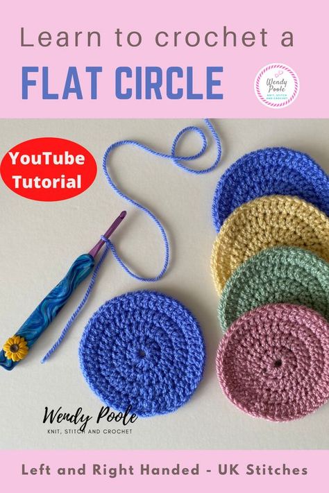 Amigurumi Patterns, Spiral Coaster Crochet Pattern, Circular Coaster Crochet Pattern, How To Crochet A Flat Round Circle, Circle Coaster Crochet Pattern, Crocheting In The Round Tutorial, Crochet A Flat Circle Free Pattern, Crochet Rounds Pattern Free, Crochet Coaster Tutorial Videos