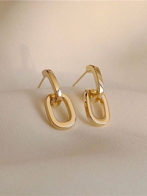 Gold Link Earrings, Pearl Drop Earrings Gold, Gold Chain Earrings, Earrings Chain, Silver Statement Earrings, Silver Jewelry Necklace, Gold Statement Earrings, Link Earrings, Jewelry Fashion Trends