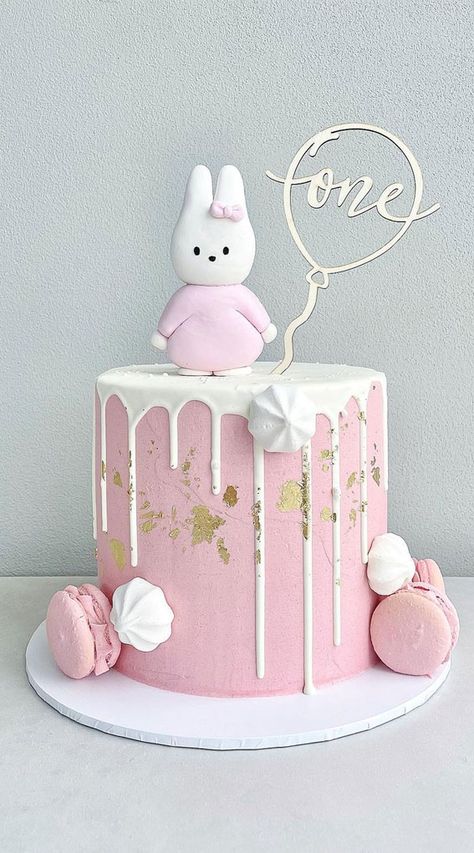 4. Cute Little Bunny Pink Cake Let us guess, you are a mother of baby girl/girls who’s turning to 1 year old, congratulations! If... Pink Cake 1 Year, 1 St Birthday Cake Girl Year Old Ideas, Birthday Cakes For 2 Year Girl, Cake For One Year Old Girl, 3 Year Birthday Cake Girl, Birthday Cake For One Year Old Girl, One Year Cake Girl, 1 Year Cake Girl, One Year Old Birthday Cake Girl