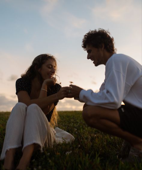 True Love Photos Couples, Dusk Couple Photography, Storytelling Couples Photography, Storytelling Photography Couples, Couple Sitting Poses On Chair, Couples On Film, Couple Prompts Photography, Engagement Photos Documentary Style, Whimsical Couple Photoshoot