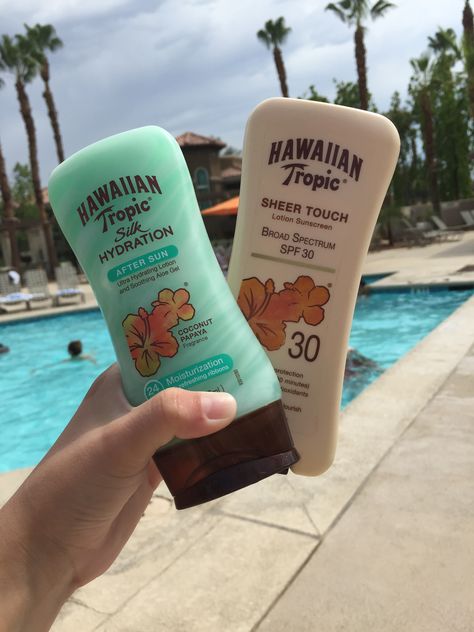 Sunscreen Hawaiian Tropic, Beachy Skin Care, Hawaii Tropic Products, Summer Items Products, Summer Products Aesthetic, Hawaiian Tropic Products, Preppy Sunscreen, Coconut Girl Products, Coconut Girl Skincare