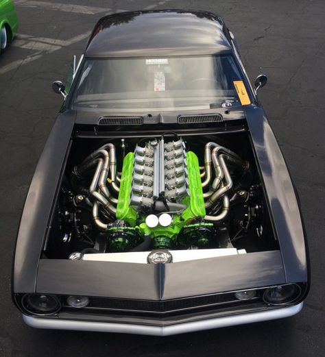 Camaro Engine, Rat Rod Pickup, Rat Rod Trucks, Rat Rod Cars, 1967 Camaro, 1968 Camaro, Mobil Drift, Dually Trucks, V12 Engine