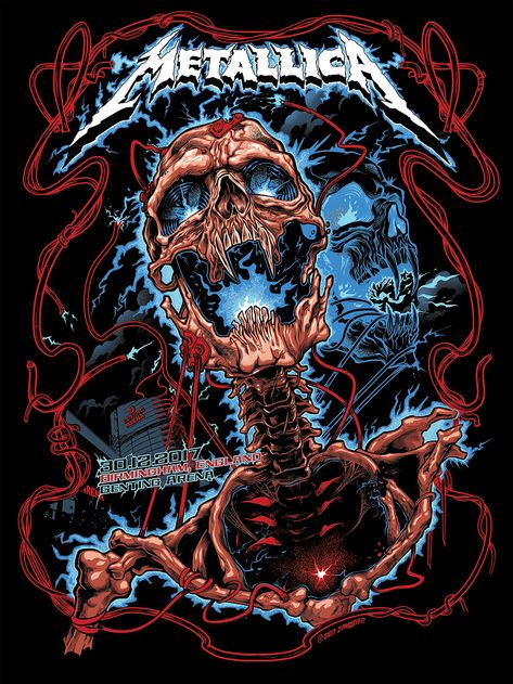 Metallica Gig Poster 2017 on Behance Metalica Posters, Arte Heavy Metal, Metallica Art, Grafika Vintage, Sejarah Kuno, Rock Poster Art, Rock N Roll Art, Rock Band Posters, Band Poster