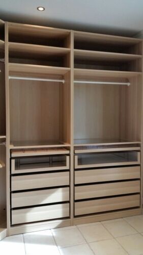 Wardrobe Ideas Ikea, Pax Drawers, Kids Bedroom Wardrobe, Ikea Built In Wardrobes, Wood Wardrobe Design, Wardrobe Inside Design, Built In Wardrobe Designs, Wardrobe Internal, Wardrobe Internal Design