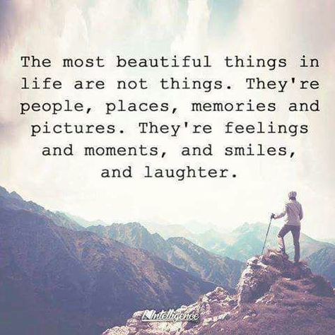 It is awesome to have things. I know.    BUT,   Material stuff don't bring happiness    If you think you will be happy when you a nice car, millions in the bank etc. Then I have bad news for you.    Happiness comes within. Be happy first. Then enjoy what you have.    Enjoy your friends, family, memories, moments, smiles and laughter.    Be grateful for them every day. Travel Quotes, Meaningful Quotes, Adventure Quotes, Quotes Memories, Inspirerende Ord, Best Travel Quotes, Memories Quotes, Inspiring Images, New Energy