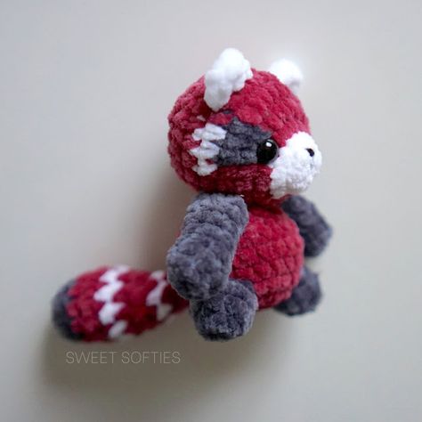 Pocket Red Panda · Amigurumi Crochet Pattern - Sweet Softies Amigurumi Patterns, Crochet Red Panda Pattern Free Amigurumi, Free Red Panda Crochet Pattern, Red Panda Amigurumi, Red Panda Crochet Free Pattern, Odd Crochet, Crochet Red Panda, Red Panda Crochet, Panda Crochet Pattern