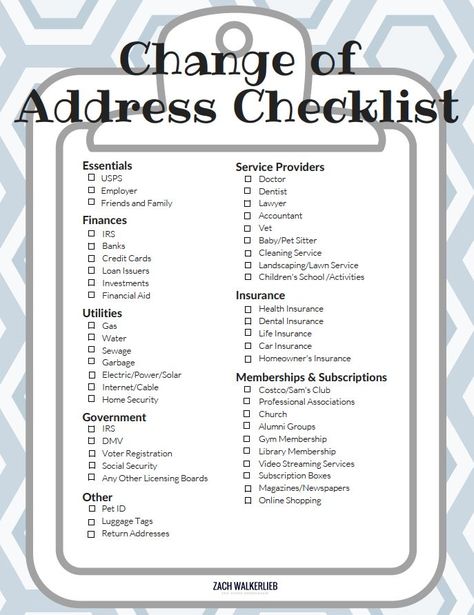 List Of Address Changes When Moving, New Move In Checklist, Organisation, Changing Address Checklist, Moving Change Of Address List, Making Moving Easier, Packing A House To Move, Moving Address Change Checklist, Diy Moving Hacks