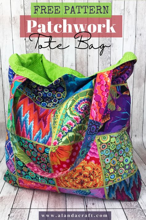 Patchwork, Tela, Scrappy Bag Patterns, Sew Shopping Bag, Fat Quarter Tote Bag, Fabric Bags Pattern Free Sewing Projects, Charm Square Projects, Quilt Bags And Totes Patterns, Patchwork Bags Ideas