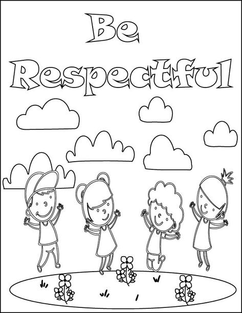 Respect Coloring Pages Free Printable, Respect Coloring Pages, Manners Preschool, Kids Printable Coloring Pages, Fun Coloring Pages, Good Behavior, Faith Formation, Coloring Sheets For Kids, Kids Coloring Books