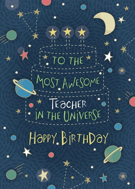 Happy Birthday Most Awesome Teacher in the Universe card #Ad , #sponsored, #Awesome, #Birthday, #Happy, #card Happy Birthday To Teacher, Happy Birthday Teacher Wishes, Uncle Happy Birthday, Birthday Quotes For Teacher, Happy Birthday Chalkboard, Birthday Wishes For Uncle, Happy Birthday Teacher, Teacher Birthday Card, Birthday Wishes For Teacher