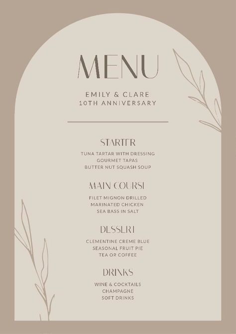 Elegant Anniversary Dinner Menu Set Menu Design Ideas, Menu Dinner Design, Formal Dinner Menu Ideas, Menu Food Design Ideas, Elegant Restaurant Menu Design Ideas, Elegant Dinner Party Menu Ideas, Wedding Dinner Menu Ideas, Dinner Party Menu Design, Party Menu Design