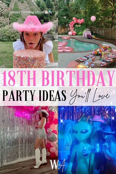 OH MY these 18th birthday party ideas were exactly what I was looking for! Theme Party Ideas For 18th Birthday, Themed Slumber Party Ideas, Eighteenth Birthday Party Ideas, Teenage Birthday Party Themes, Birthday Party Ideas For Teenagers Girl, Birthday Party Ideas For 15 Year Girl, 18th Birthday Party Ideas Girl, 18th Bday Party Themes, 18th Birthday Party Theme Ideas