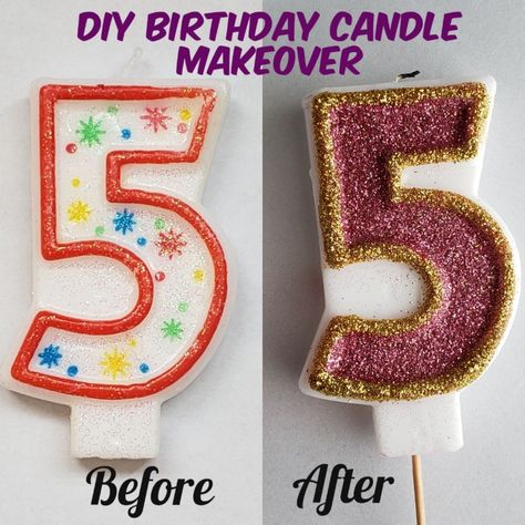 DIY Birthday Candle Makeover Diy Birthday Candles Homemade, Diy Birthday Candle Holder, How To Make Birthday Candles, Diy Birthday Candles, Candle Makeover, Birthday Candles Diy, Make Your Own Invitations, The Joneses, Number Candles Birthday