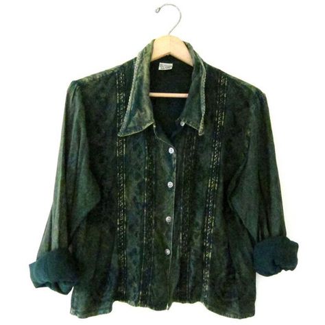 Vintage boho INDIAN blouse Oversized hippie gypsy shirt Button up... ($40) ❤ liked on Polyvore featuring tops, blouses, shirts, green, old, button up shirts, boho shirts, vintage shirts, green button down shirt and shirt blouse Grunge Button Up, Green Button Up, Button Up Shirt Aesthetic, Extra Fits, Button Up Shirt Women, Dark Green Blouse, Blouses Vintage, Shirts Oversized, Gothic Shirts