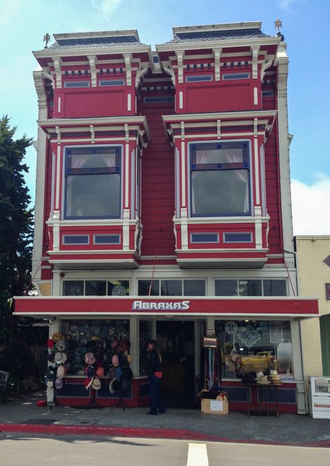 Vintage Shop Exteriors & Store Fronts •~• with apartment above (Abraxas, Ferndale, California) Apartments Above Shops, Store Front Apartment Building, Apartment Above Store, Store With Apartment Above, Apartment Above Shop, Shop With Apartment Above, Road Animation, Ferndale California, Sims Room