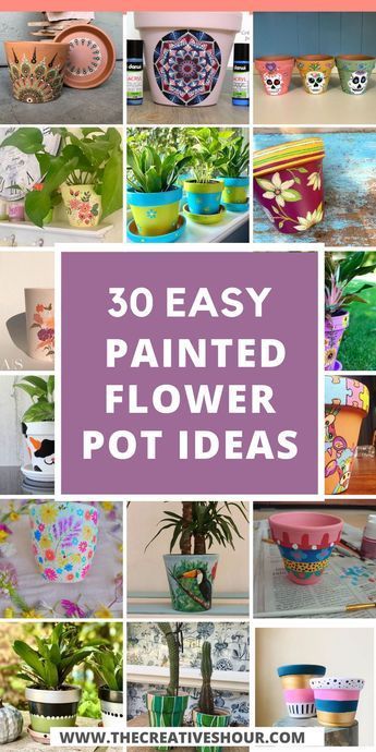 Flower Pot Painting Ideas, Flower Pot Painting, Paint Garden Pots, Pot Painting Ideas, Flower Pot Ideas, Painted Flower Pot, Terra Cotta Pot Crafts Diy, Clay Pot Projects, Flower Pot People