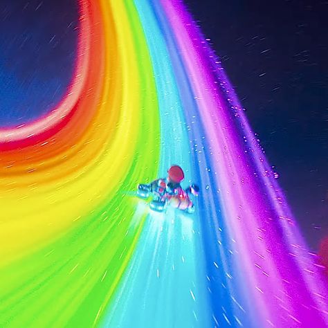 8 Bit Mario, Rainbow Road Mario Kart, Mario Wallpaper, The Super Mario Bros Movie, Super Mario Bros Movie, Peach Mario, Scene Core, Rainbow Road, Super Mario Galaxy