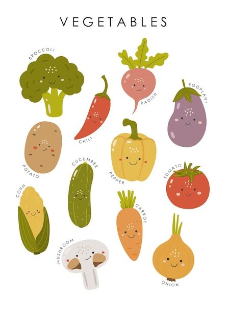 Couture, Fruit And Veggie Drawing, Cartoon Vegetables Illustration, Cute Vegetables Drawing, Veg Drawing, Veggie Drawings, Fruits And Vegetables Illustration, Veg Illustration, Veggies Illustration