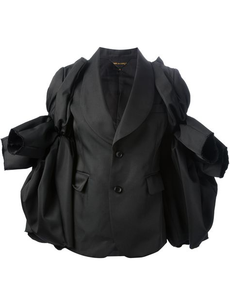 Comme Des Garçons Bow Detailed Jacket in Black Tweed Jacket, Comme Des Garcons Jacket, Black Comme Des Garcons, Comme Des Garcons Black, Cool Coats, Suit Jackets For Women, Sport Coats, Oversized Jacket, Des Garcons