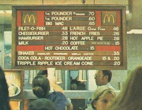 McDonald's menu during 1973. - Imgur Humour, Mcdonald Menu, Photo Vintage, I Remember When, The Old Days, Good Ole, Sweet Memories, The Good Old Days, Do You Remember