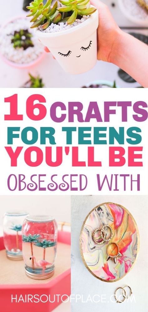 16 DIY Crafts for Teen Girls that are also great crafts to make and sell or that make easy DIY gifts. #easydiy #teens #teencrafts #craftstomakeandsell #diy #crafts #diygifts Different Crafts, Fun Crafts For Teens, Easy Crafts For Teens, Diy Crafts For Teen Girls, Diy Crafts For Teens, Diy Crafts For Girls, Wine Bottle Diy Crafts, Harry Potter Crafts, Mason Jar Crafts Diy