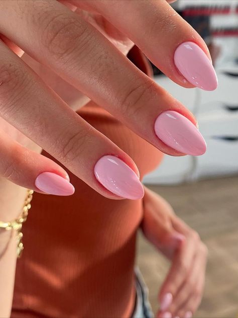 #nails
#nail art
#pink nail ideas
#pink nail art Solid Color Acrylic Nails, Plain Acrylic Nails, Short Almond Shaped Nails, Acrylic Nails Almond Shape, Bare Nails, Wide Nails, Baby Pink Nails, Pink Gel Nails, Solid Color Nails