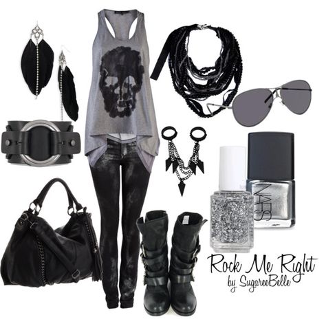 Rock Me Right by sugareebelle on Polyvore featuring Mode, Barbara Bui, Helmut Lang, H by Hudson, Melie Bianco, Stephan & Co., Goti, Acne Studios, Carrera and NARS Cosmetics Rocker Style, Hipster Outfits, Mode Country, Moda Grunge, Mode Rock, Rocker Chick, Estilo Rock, Style Rock, Rock Outfits