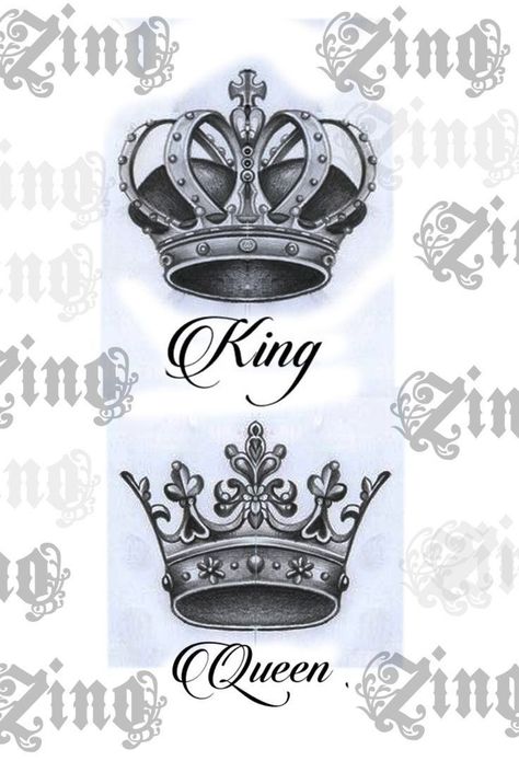 Diamond Crown Tattoo, King Crown Tattoo, Queen Crown Tattoo, King Queen Tattoo, Crown Tattoos For Women, Rosen Tattoo Frau, Illusion Tattoos, Optical Illusion Tattoos, King And Queen Crowns
