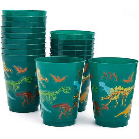 PRICES MAY VARY. Dinosaur Birthday Party Supplies: Our reusable tumblers are green in color and feature a variety of colorful airborne and land dinosaurs wrapped around the entire cup Fun Theme: Add these dinosaur party cups to the dining table, buffet bar, or dessert table and impress your guests with a fun and cohesive theme; great for a birthday party, dinosaur party favors, classroom celebration, baby shower, or daily use Reusable: The dinosaur birthday party supplies cups are made from a pr Dino Party Favors, Plastic Dinosaur, Dinosaur Birthday Theme, Dinosaur Party Supplies, Dinosaur Birthday Party Decorations, Plastic Party Cups, Dinosaur Party Favors, Dinosaur Themed Birthday Party, Dino Birthday Party