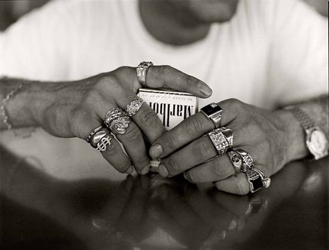 Miami Beach in the early 90s - in pictures Chunky Men Rings, Men Chunky Rings, Mens Chunky Rings, Men With Rings Aesthetic, Chunky Rings Men, Men With Rings, Men’s Rings, Men’s Jewelry, Chunky Rings Aesthetic